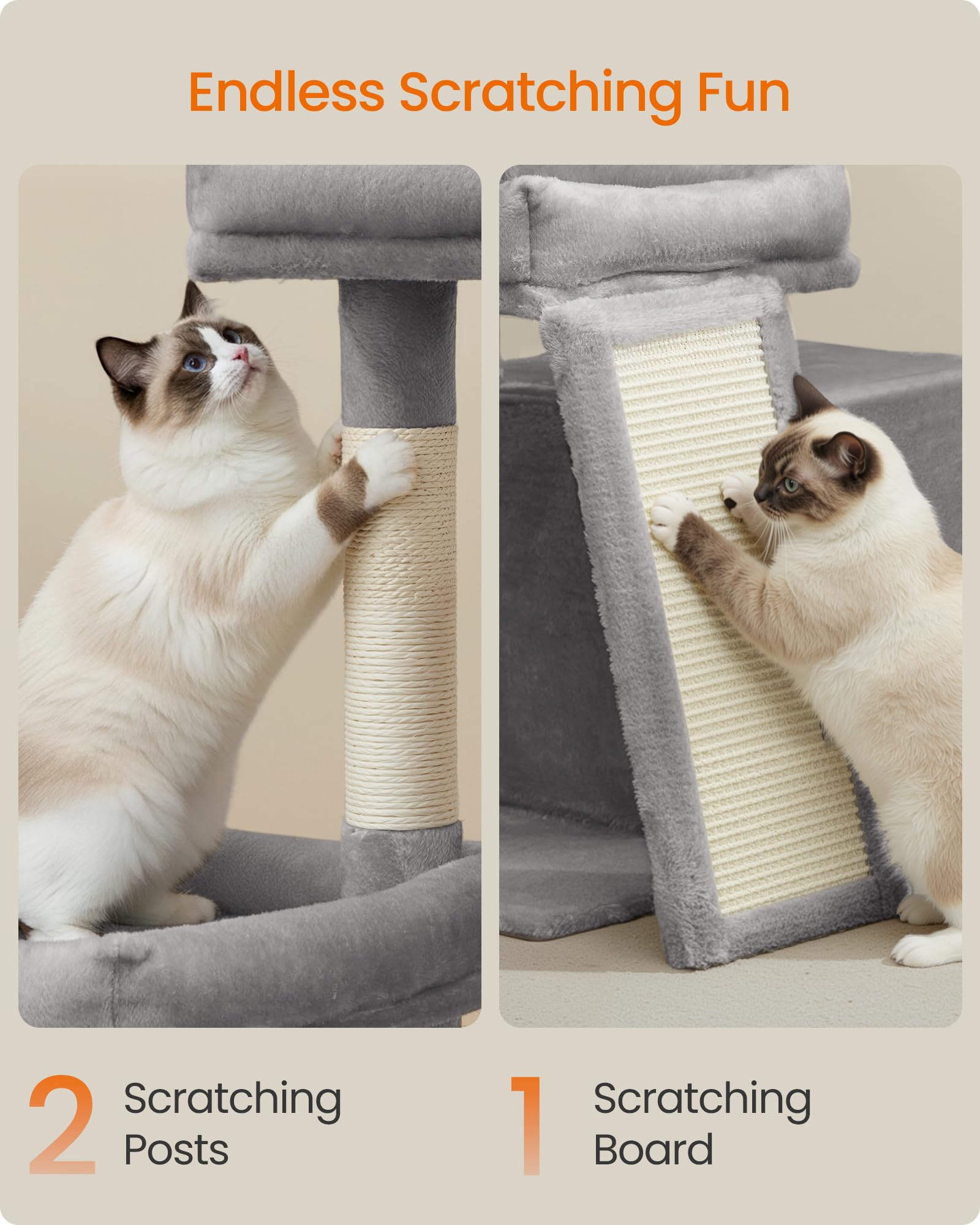 Feandrea torre gatos diseño de dos niveles para escalada