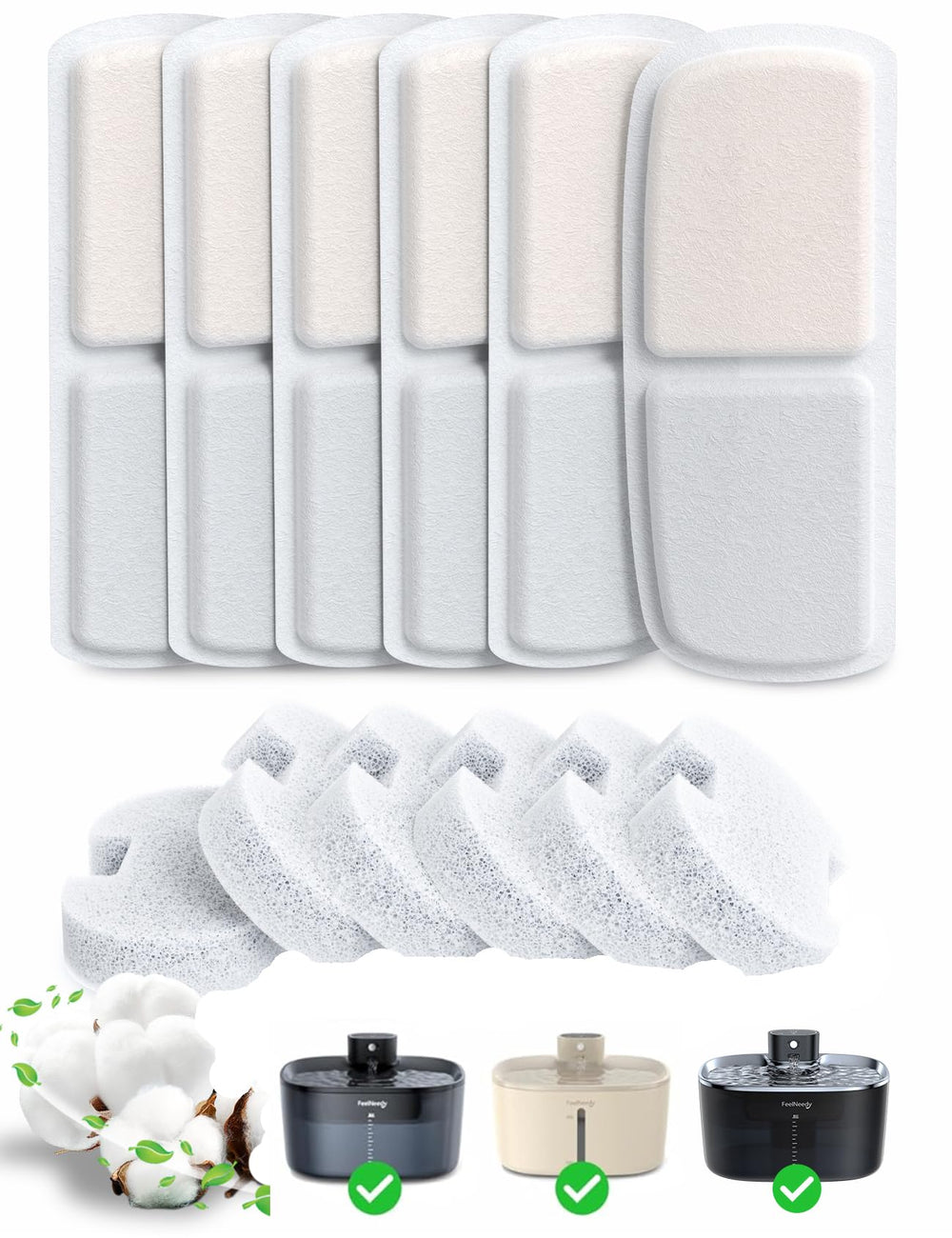 FEELNEEDY: filtros 6 piezas para fuente de gatos FN-W07, agua limpia para varias mascotas