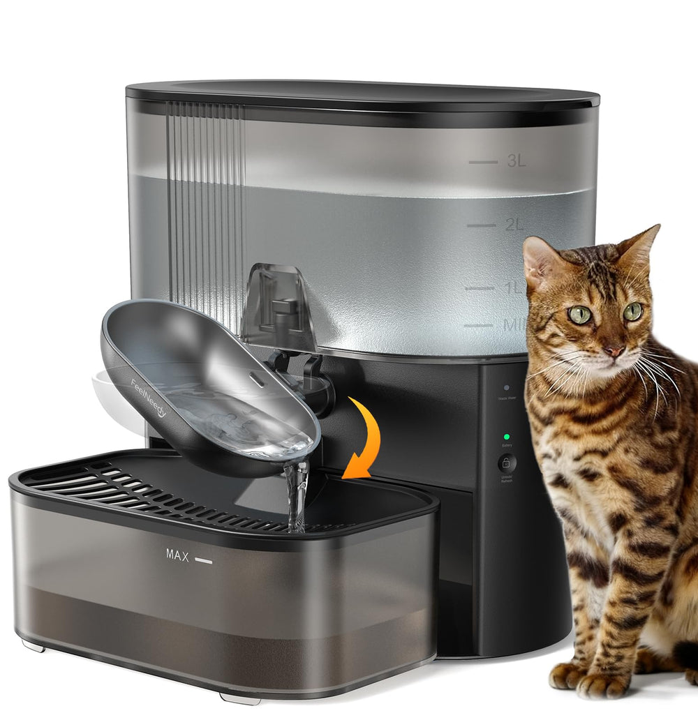 FEELNEEDY fuente-agua-gatos-sin-filtros mantiene agua fresca para mascotas.