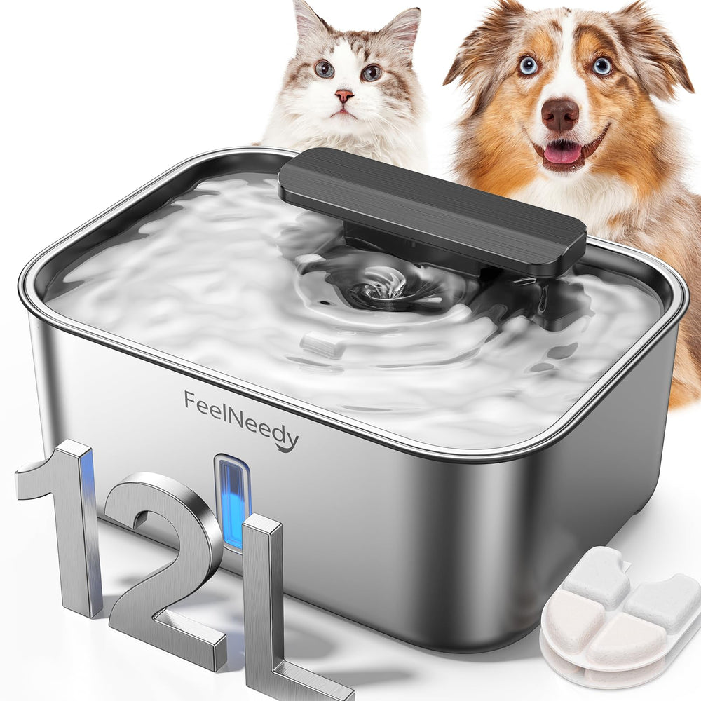 FEELNEEDY fuente de agua para perros grandes con gran capacidad para menos recargas.