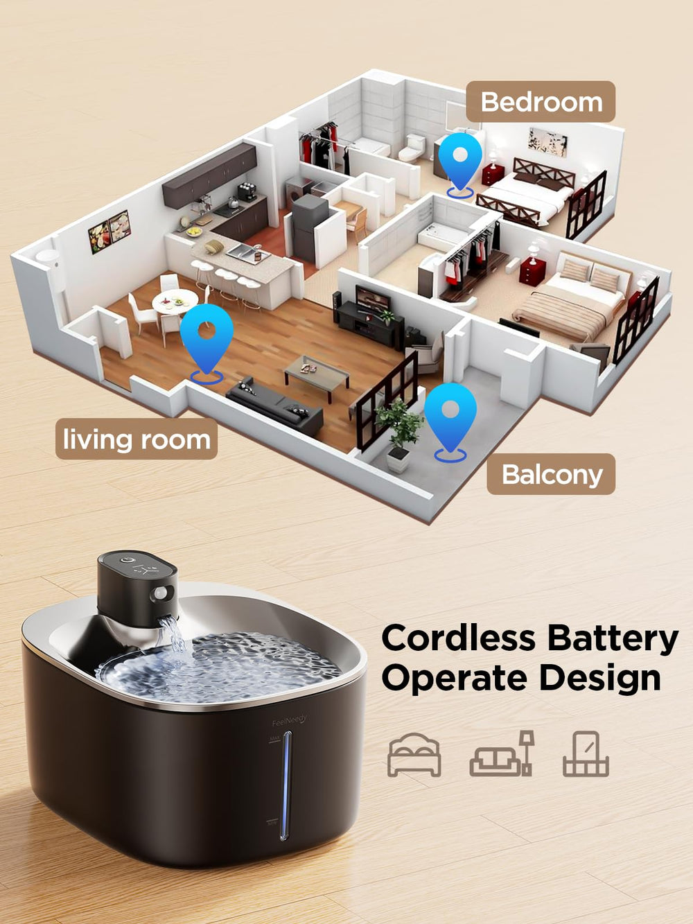 FEELNEEDY sensor de movimiento activa el flujo para beber.