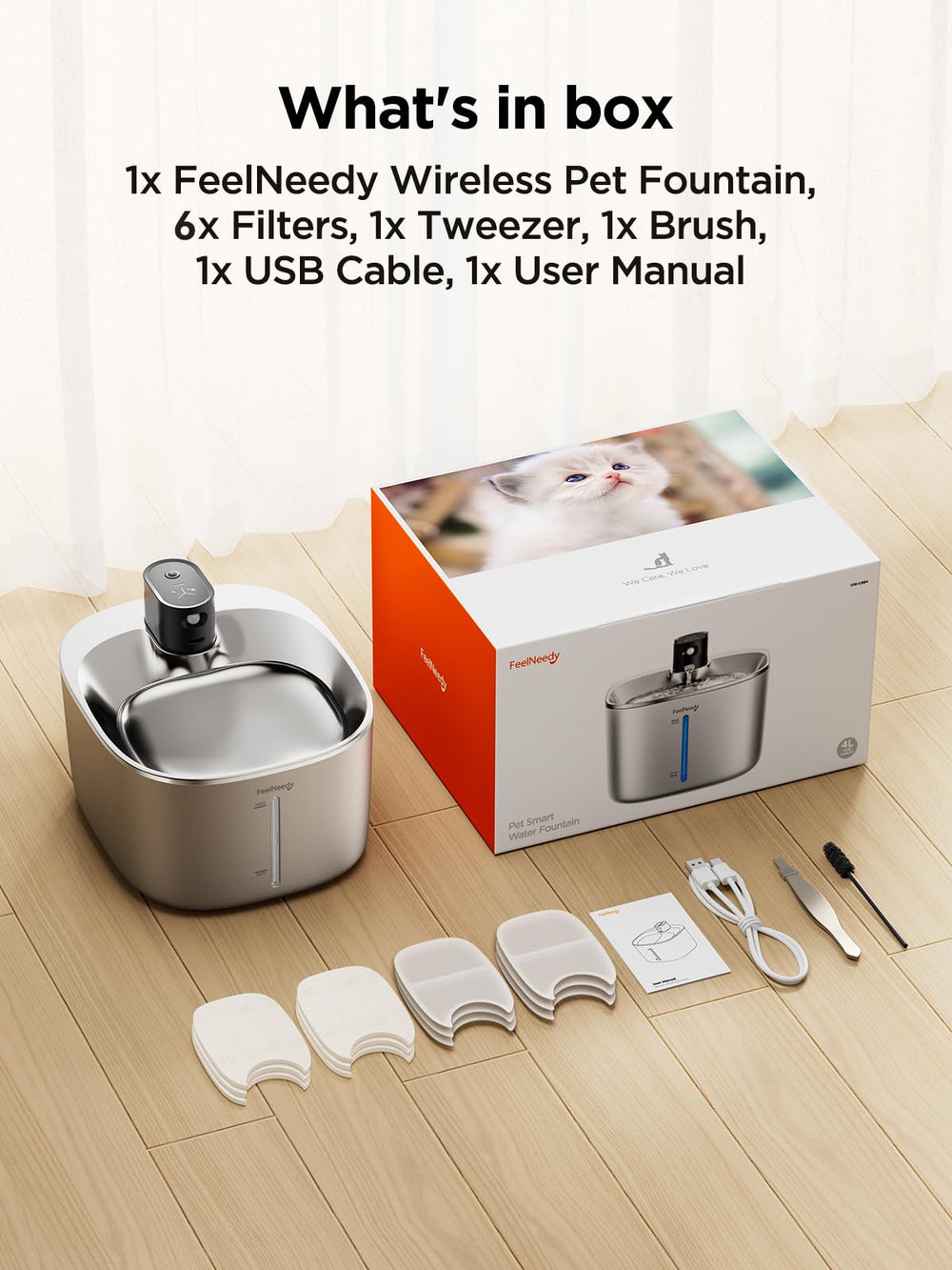 FEELNEEDY uso multi-mascota, enfoque: gatos y perros, agua siempre disponible