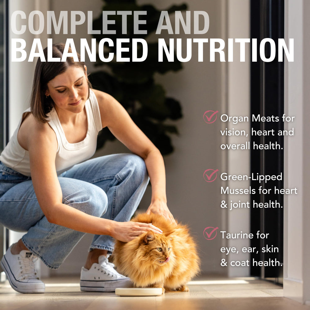 Ingredientes de alta calidad de Feline Natural para nutrición equilibrada.