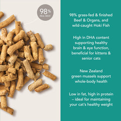 Felinenatural fuente de proteína de presa entera sin granos ni rellenos.