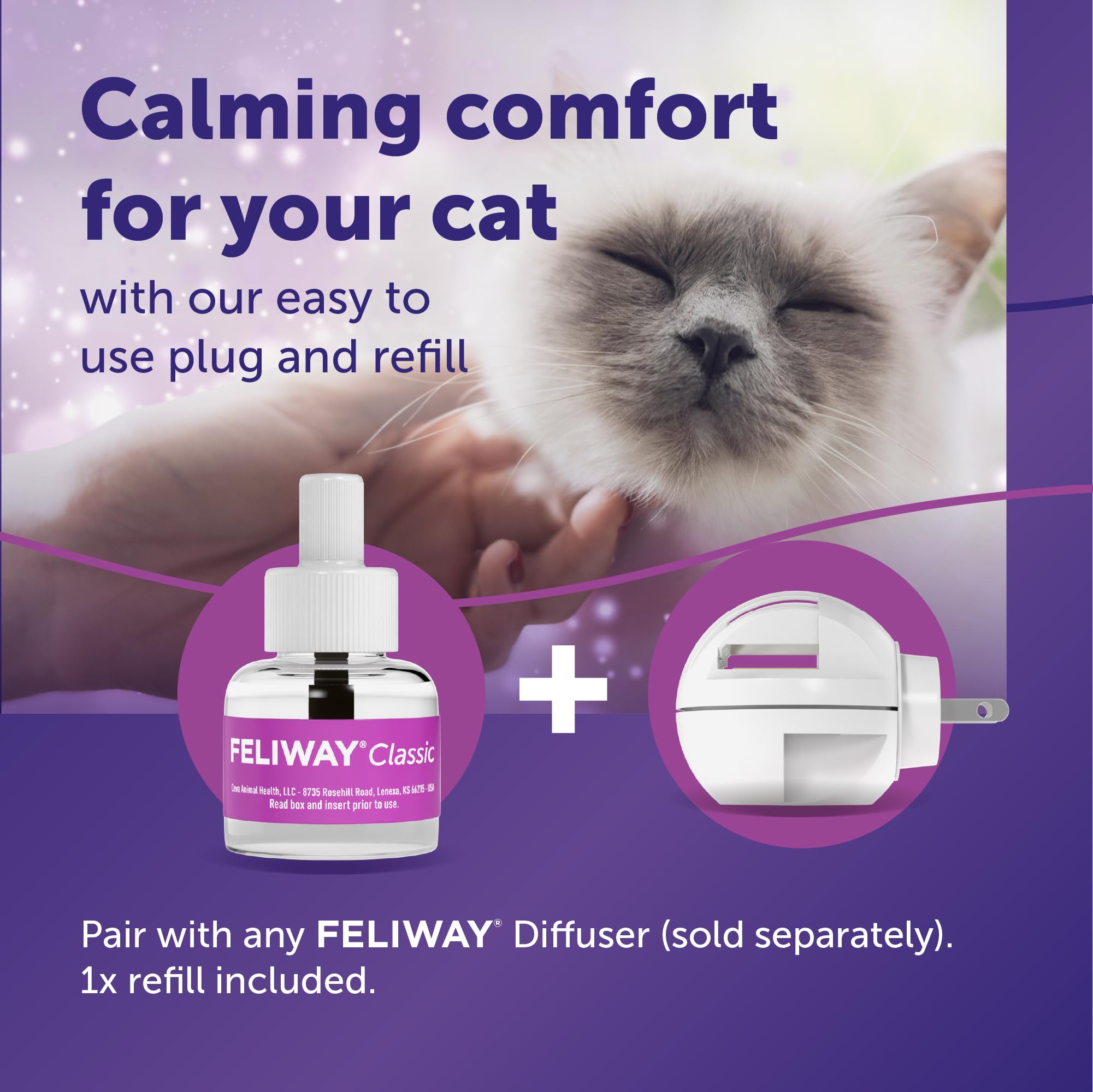 Caja de recambio FELIWAY Classic 48ml para reposición rápida y calmante.