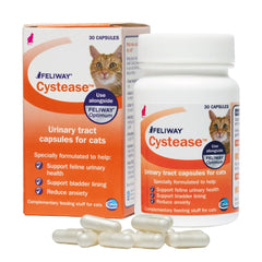 Feliway Cystease cápsulas en bote para gatos.