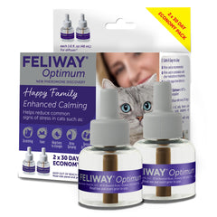FELIWAY Optimum relleno 30 días, dúo, ayuda a calmar gatos y reducir signos de estrés.
