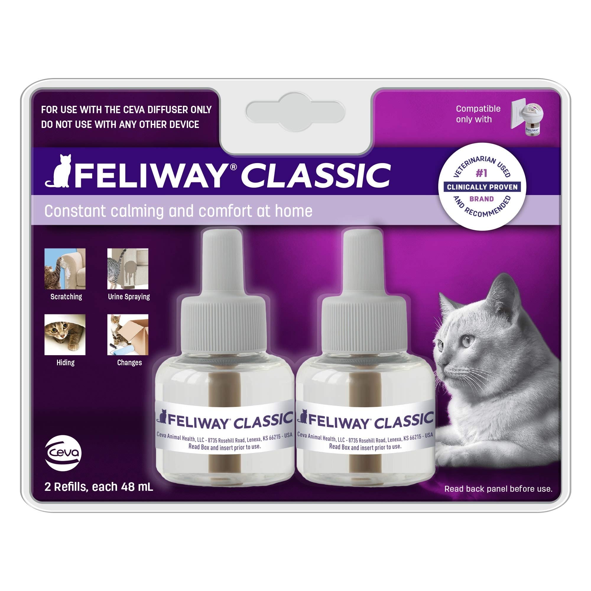 Feliway relleno difusor 30 días para calmar al gato en casa