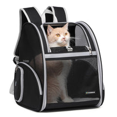 FERMAO mochila porta mascotas con malla ventilada frente para mayor visibilidad