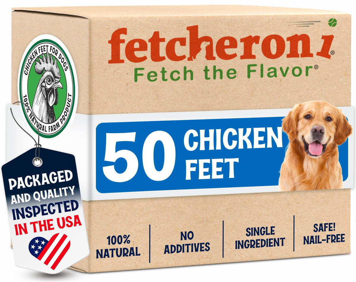 Fetcheroni patitas de pollo deshidratadas para perros, snack crujiente para higiene dental