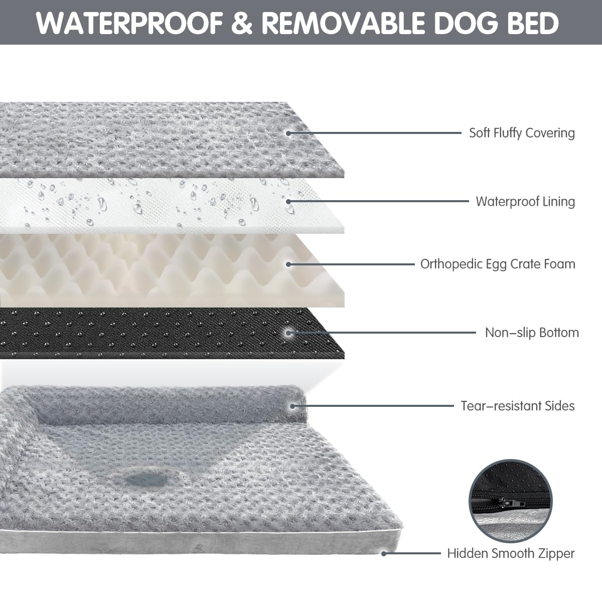 Cama FFIQQ resistente a mordidas para uso diario en casa.