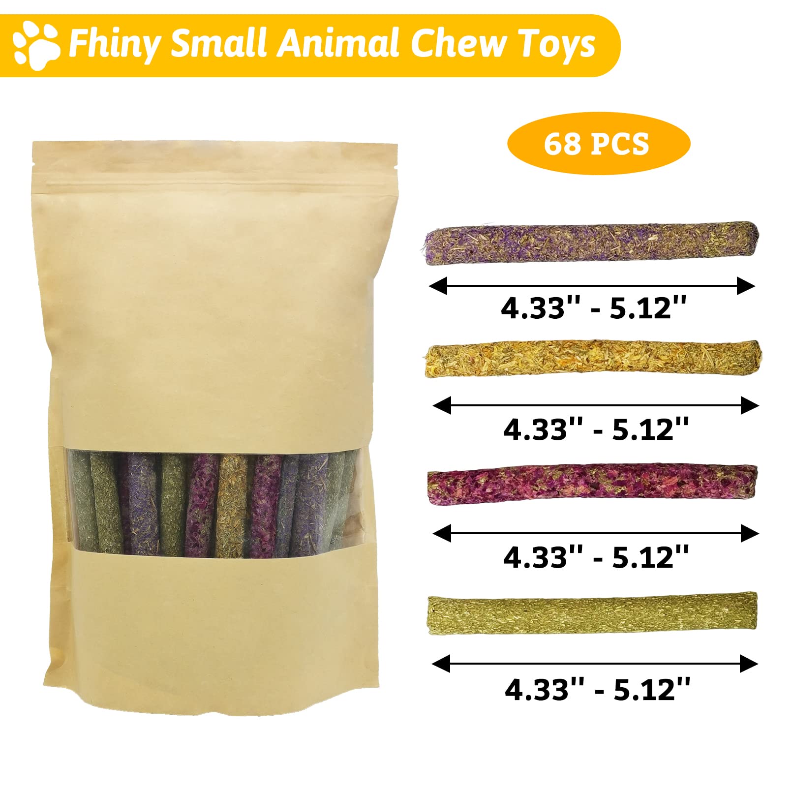 Fhiny palitos masticables con pétalos mixtos para roedores, ofrecen sabor variado.