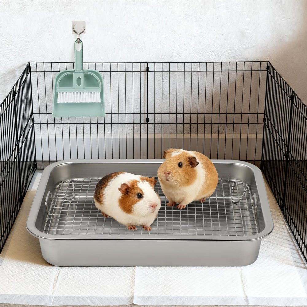Bandeja FHTONGE para chinchilla, diseño rectangular que ahorra espacio.