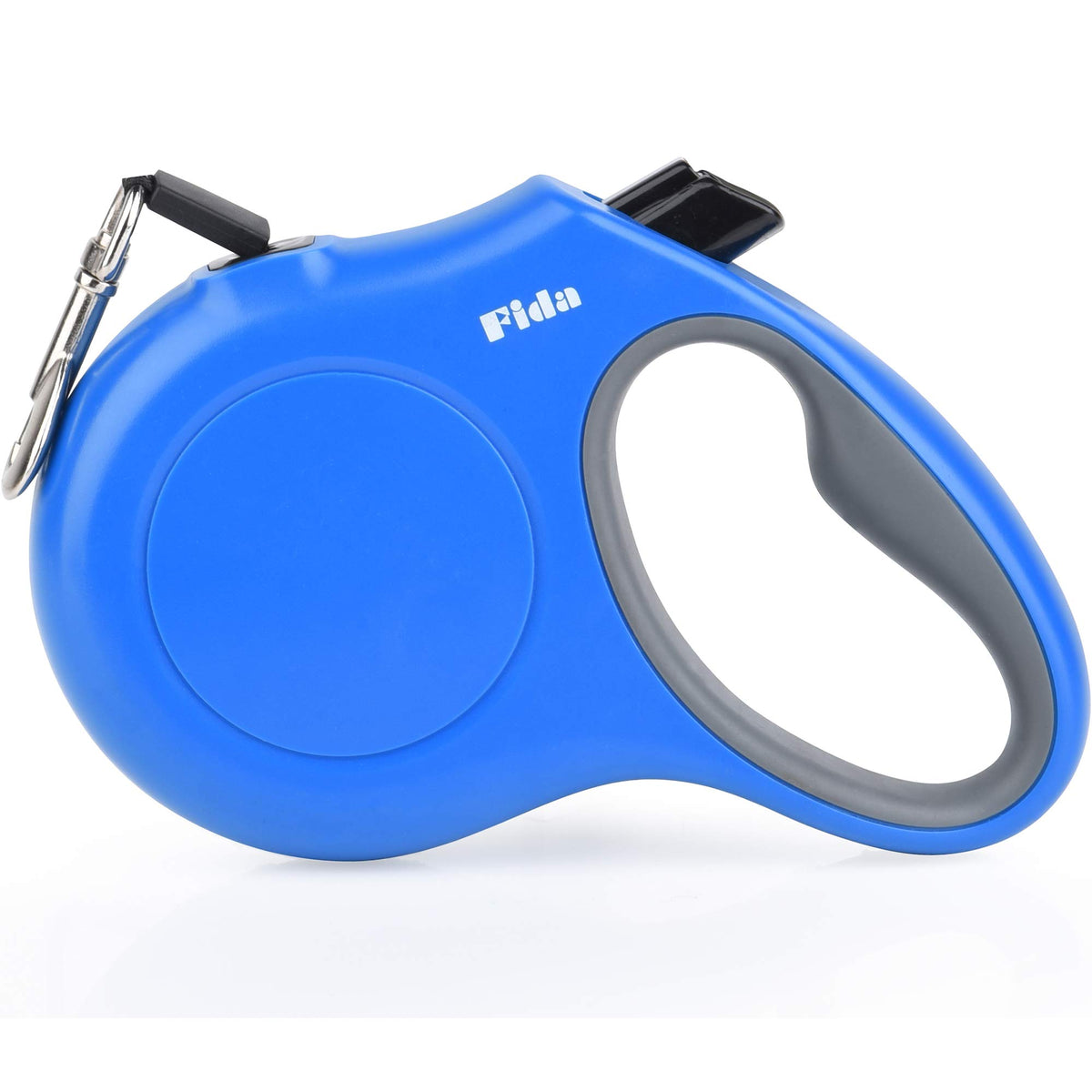 Fida correa retráctil para perro, 10 ft, azul, duración y seguridad en paseos.