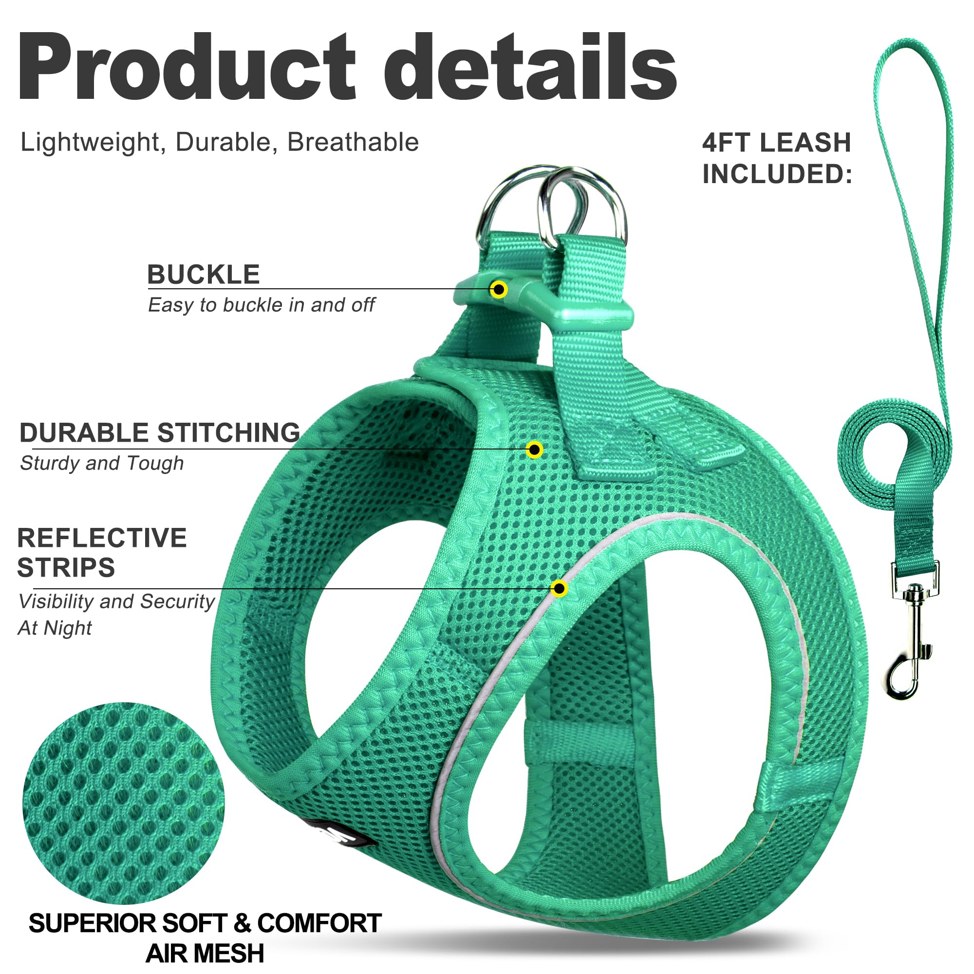 Arnés Fida verde con malla de aire ligera para comodidad diaria