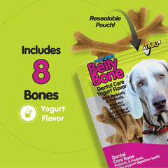 Sabor yogur Belly Bones para mayor aceptación y aliento fresco.