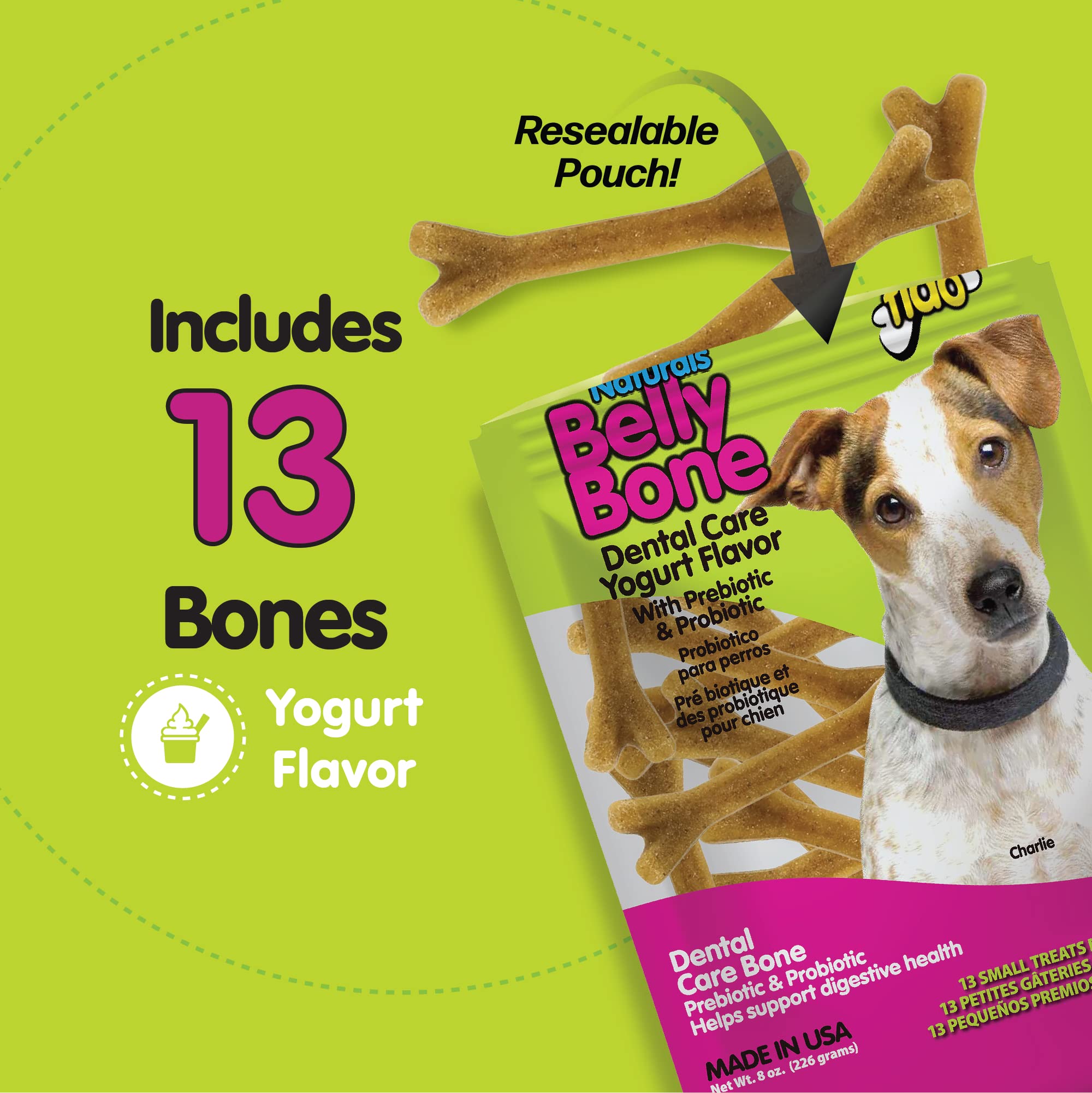 Fido Huesos dentales con diseño en V para agarre y limpieza