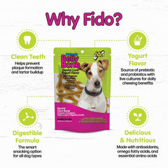 Fido Huesos dentales con sabor yogur para masticación segura