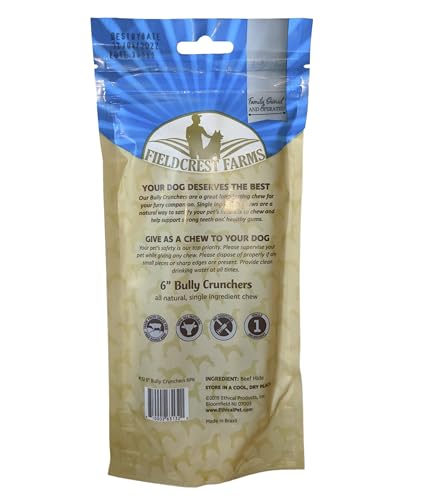 Fieldcrest Farms textura-crujiente de 6 pulgadas para masticar y entretener al perro.