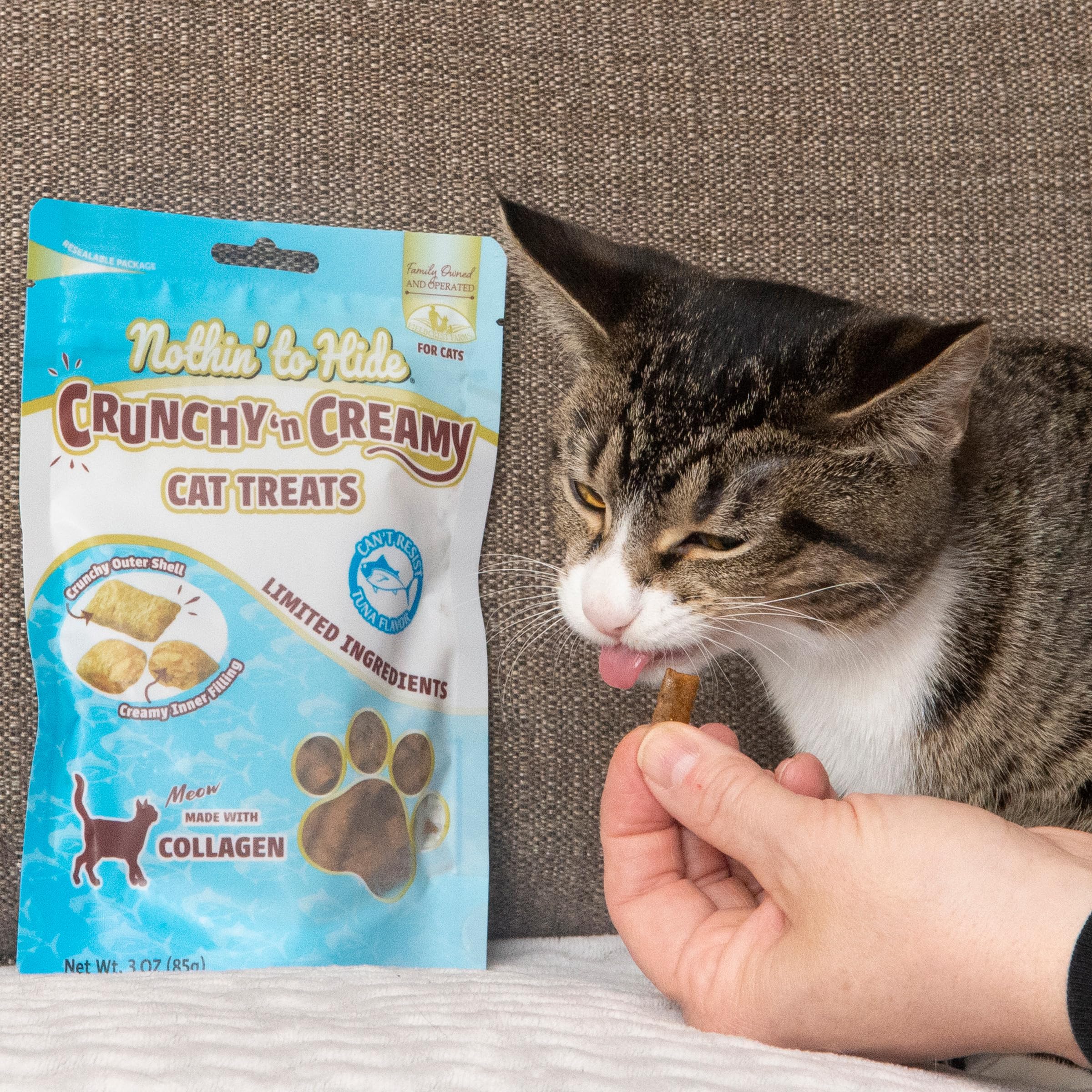 Fieldcrest Farms Nothin’ to Hide: sabor atún, snack sabroso para premios diarios.
