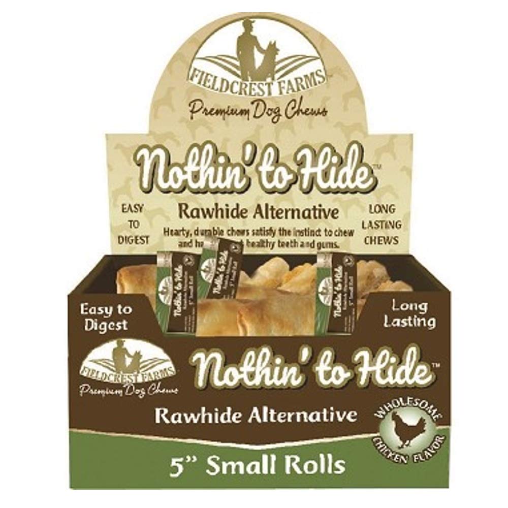 Fieldcrest Farms Rollos de 5 pulgadas para perros, sabor a pollo, apoyo digestivo potencial