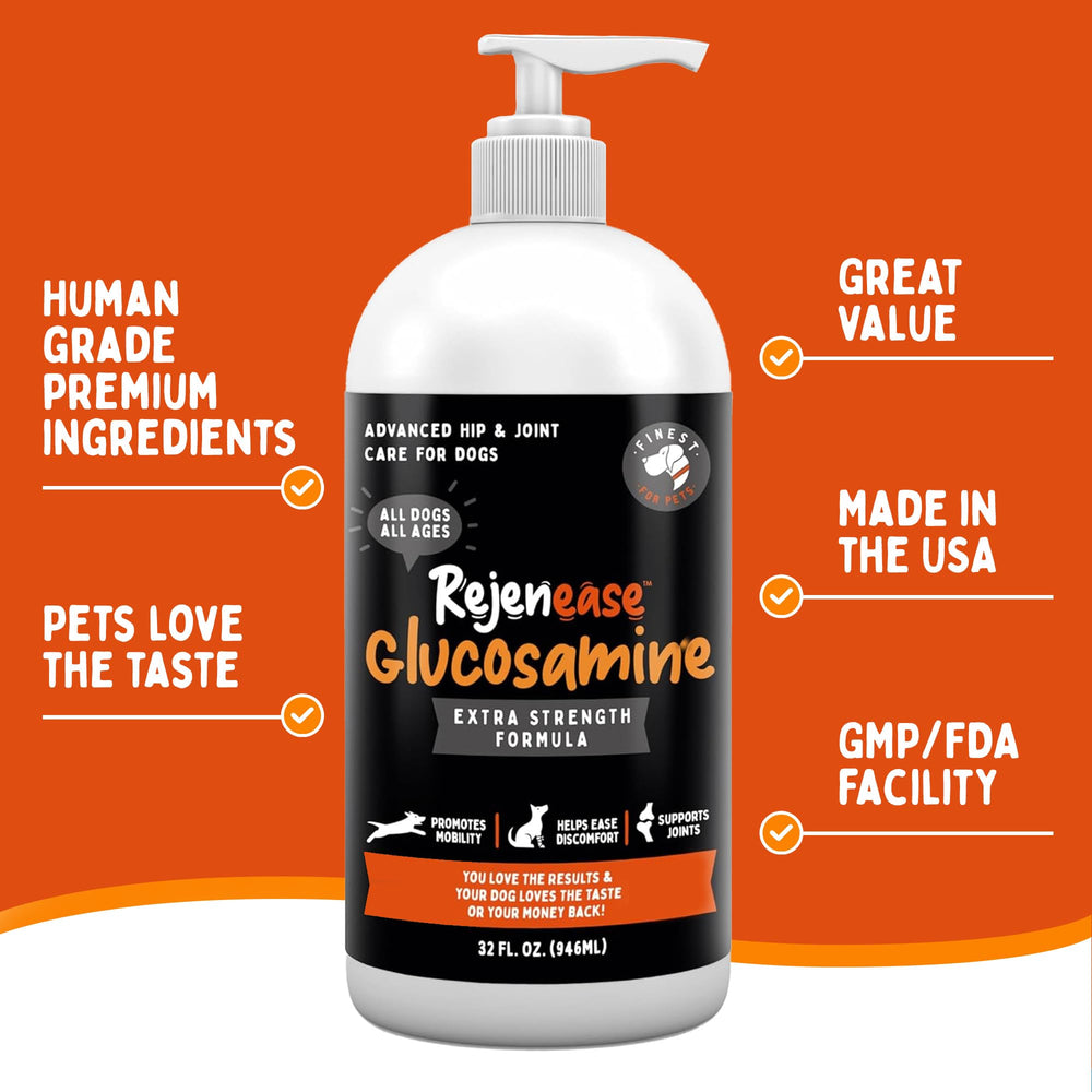 Finest For Pets glucosamina líquida para perros, acido hialuronico para lubricación articular.
