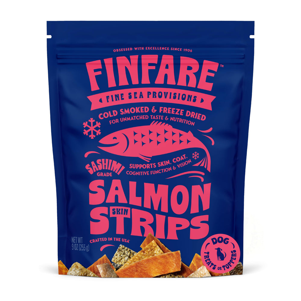 Finfare empaque 9 oz de piel de salmón, listo para masticar