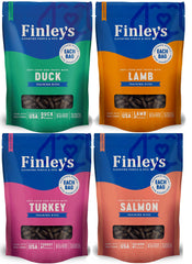Finley's bocaditos para perros sabor pato, suaves y aptos para entrenamiento.