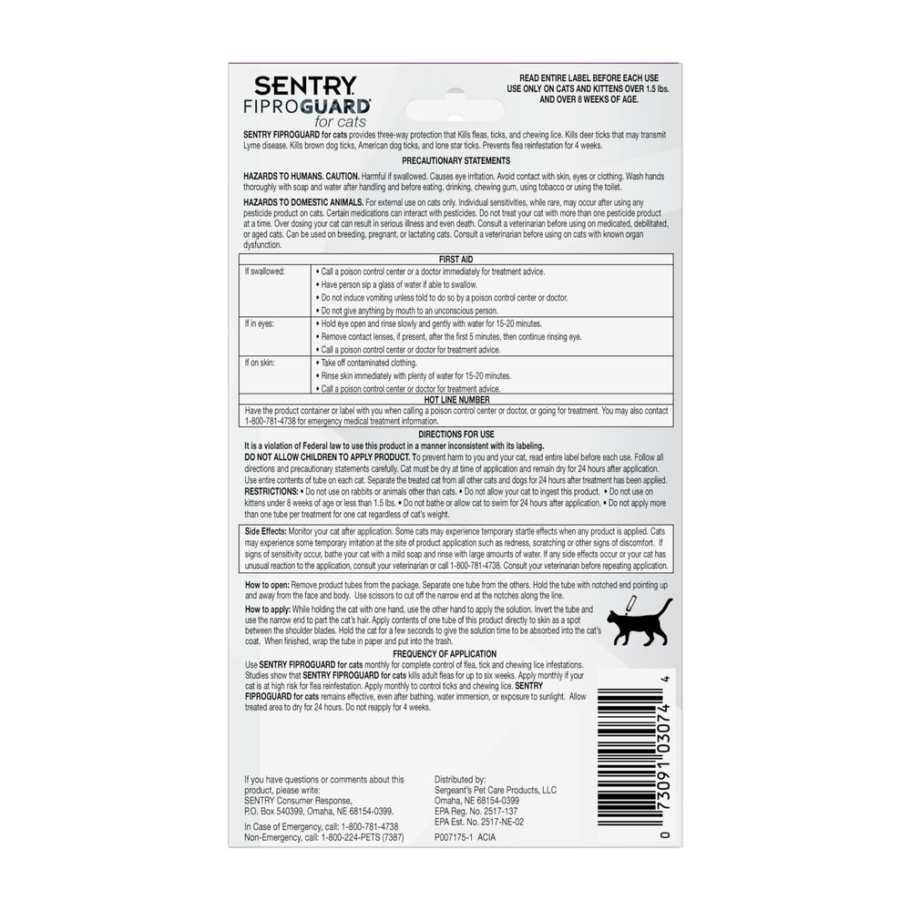 Aplicación impermeable de Fiproguard para piel seca y uso diario.