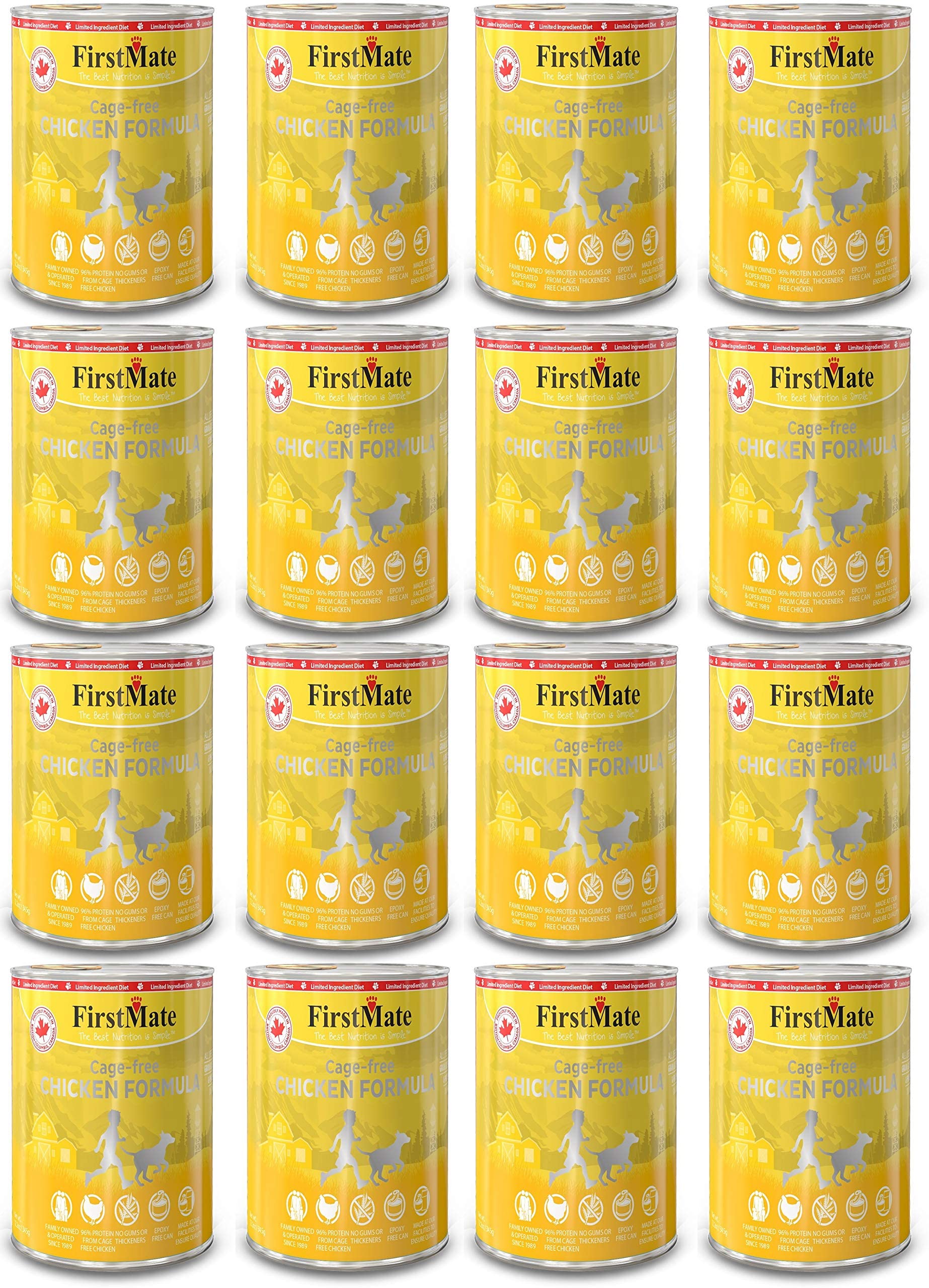 FirstMate sin granos con pollo, bolsa de 12-5oz, ideal para cenas saludables.
