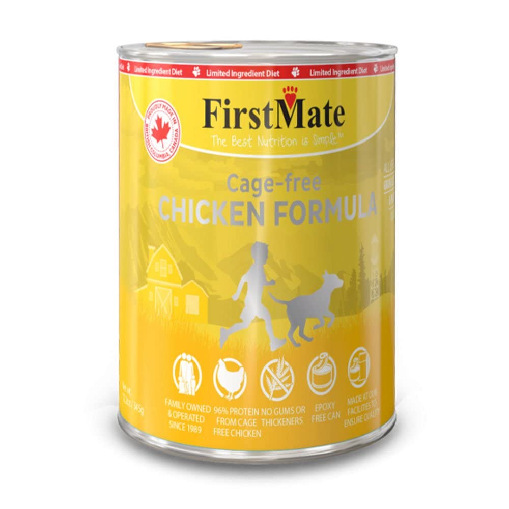 FirstMate sin granos con pollo, comida para perros, opción de mantenimiento diaria.