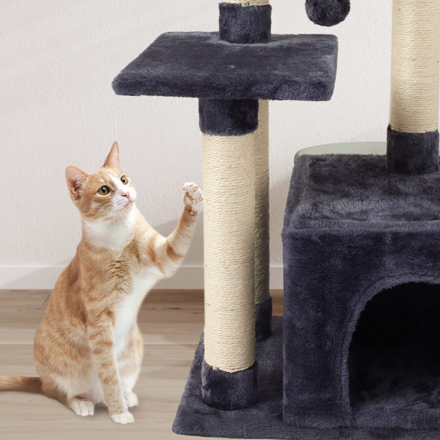 FISH&NAP estructura con pelo sintético suave para comodidad del gato
