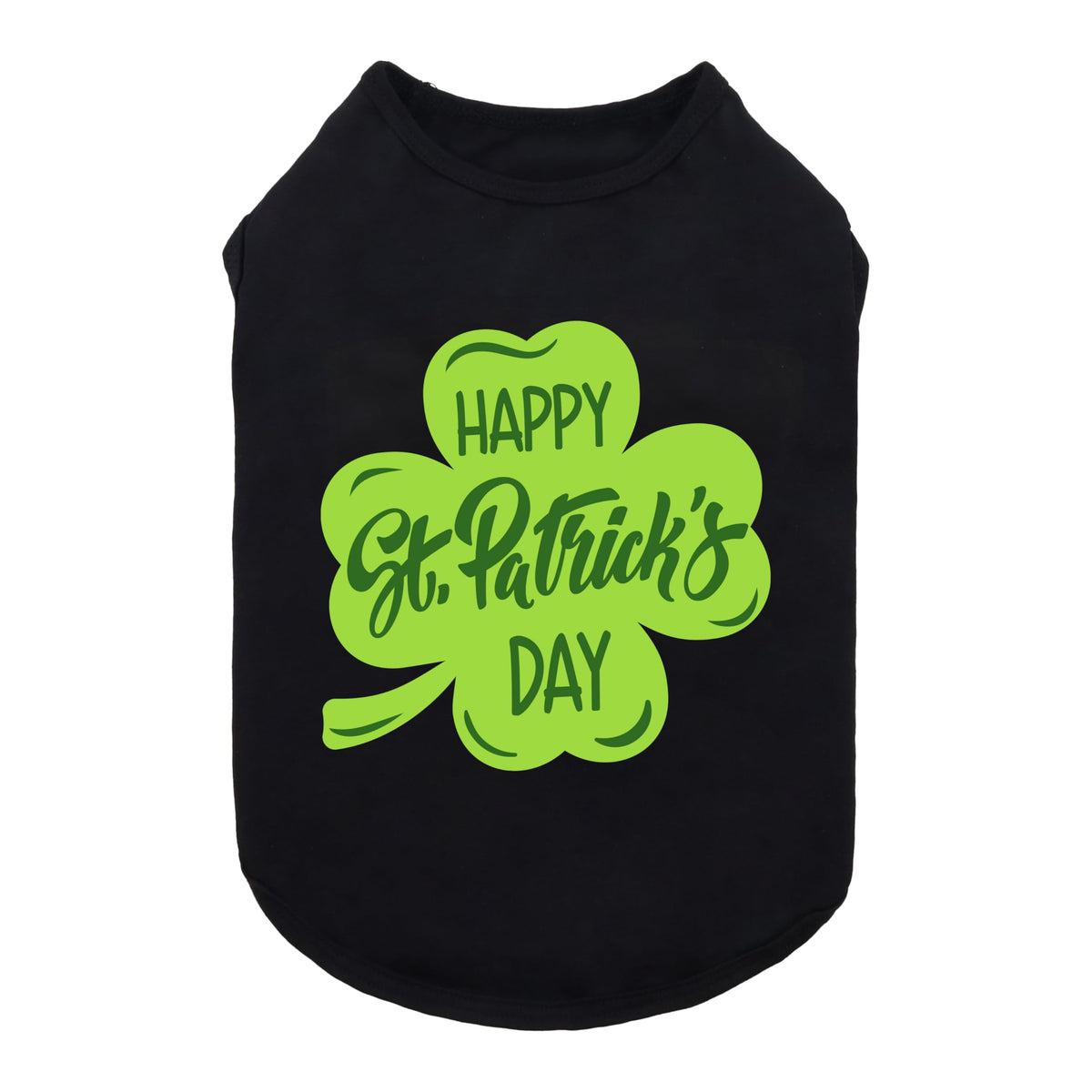 Camiseta Fitwarm para perros Día de San Patricio en verde con trébol, ideal para paseos festivos.