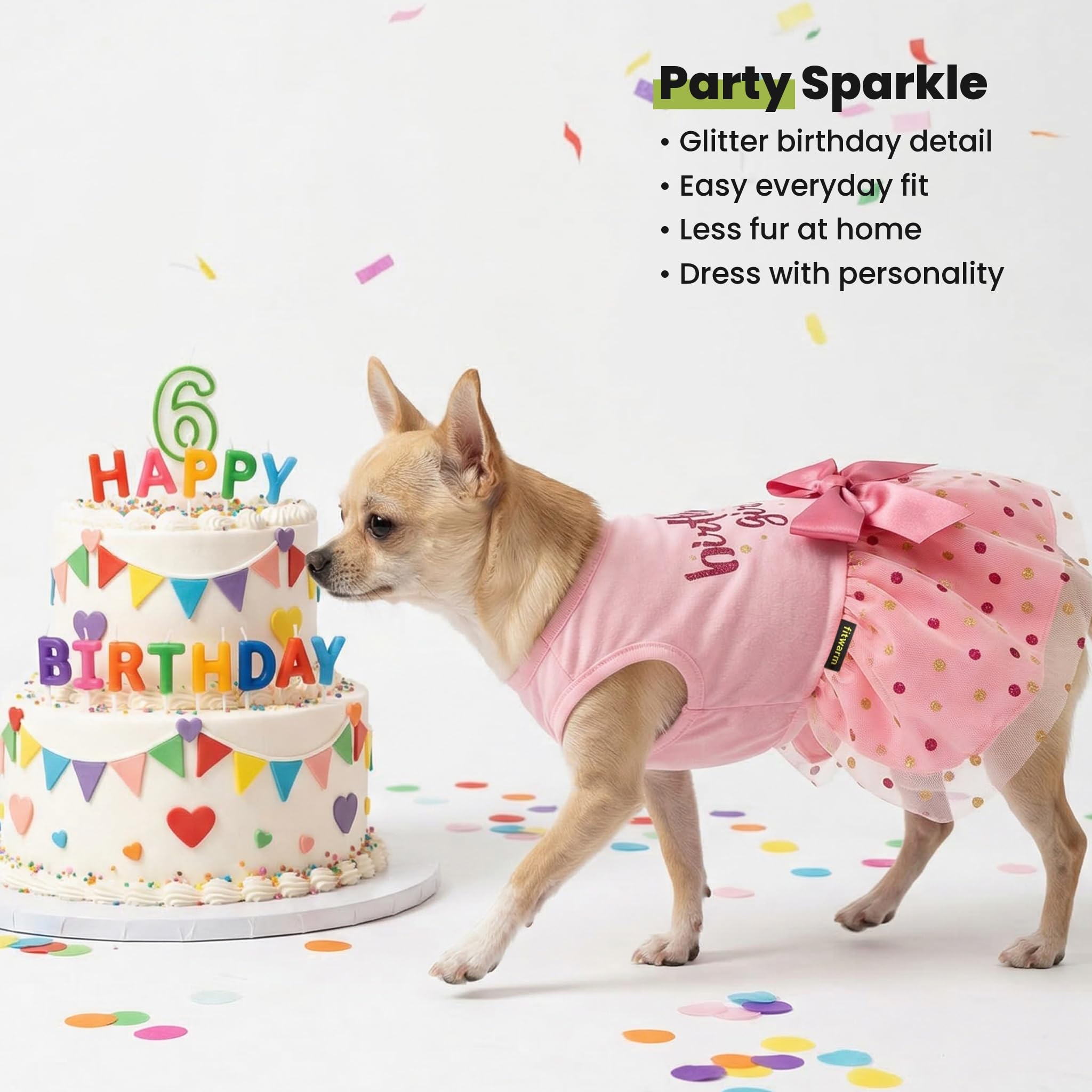 Robe Fitwarm pour petite chienne en rose, séance photo