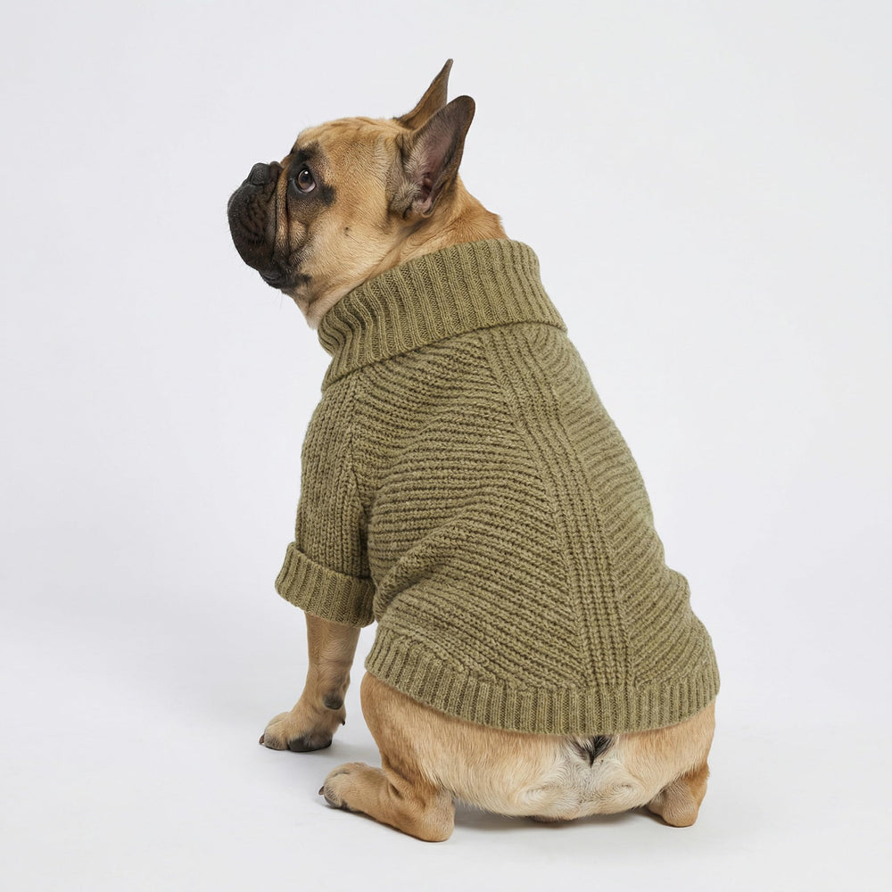 Fitwarm suéter para perro verde sage, diseño pullover facilita vestir