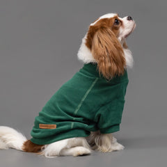 Fitwarm suéter polar para perro color azul oscuro con cuello alto para días fríos.