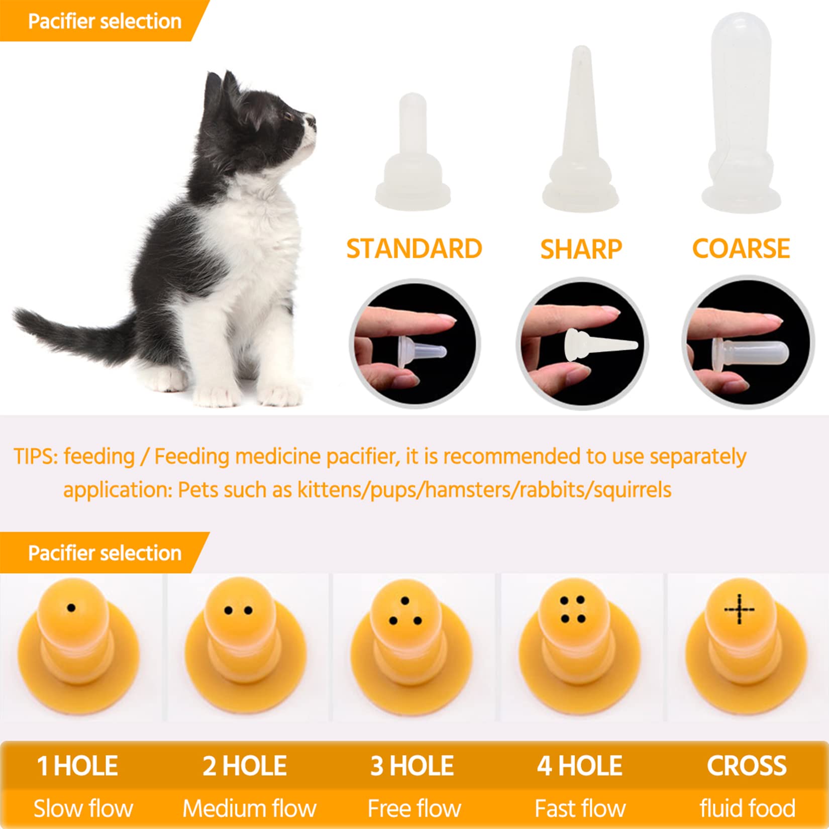 Tetina de 5ml marrón FJNATINH, cuida la toma de crías con flujo controlado.