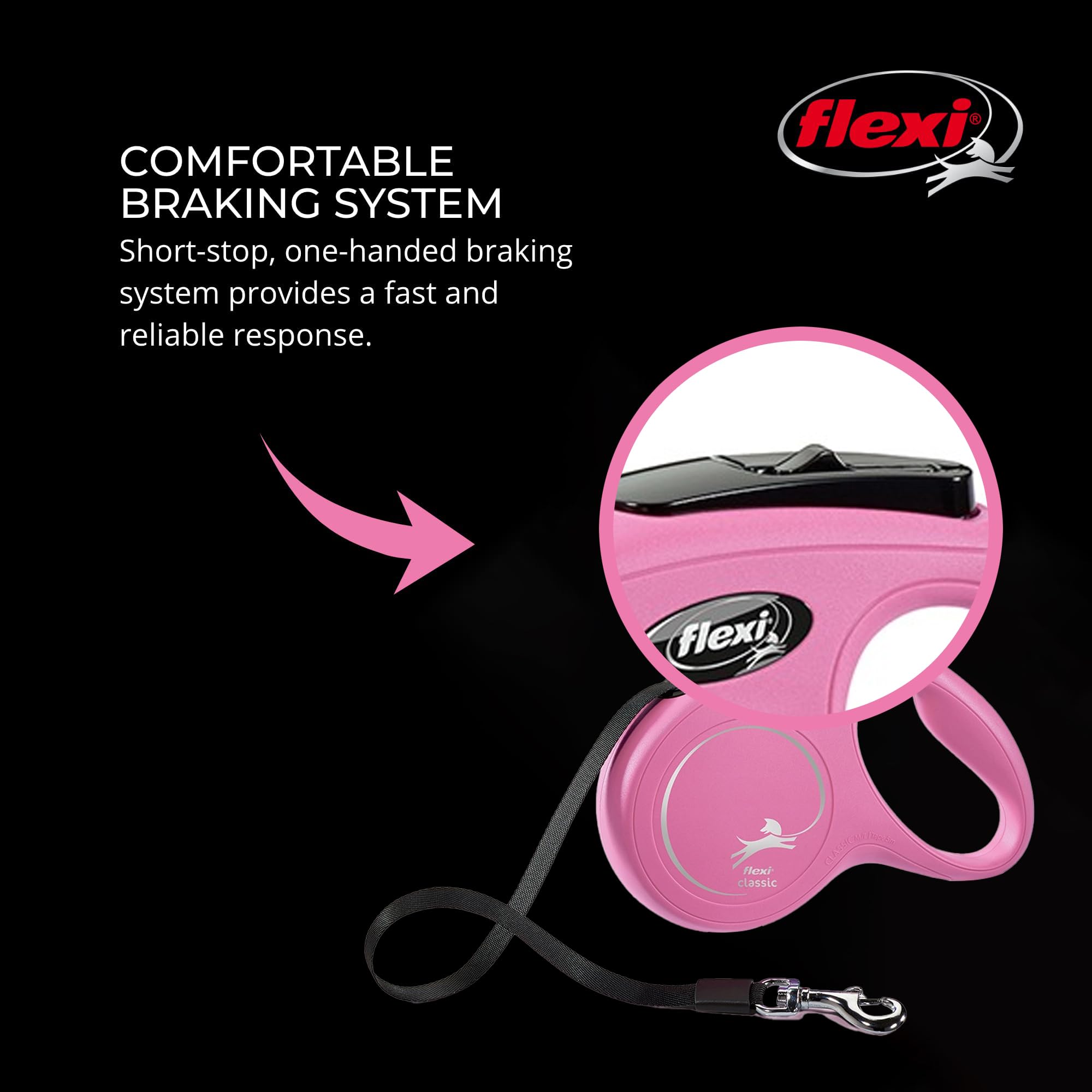 FLEXI Nueva Clásica: diseño de alta resistencia rosa para perros activos