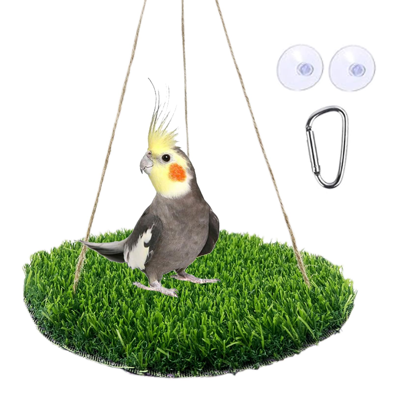 FlidRunest Juguete colgante con ganchos para aves, entretenido y seguro