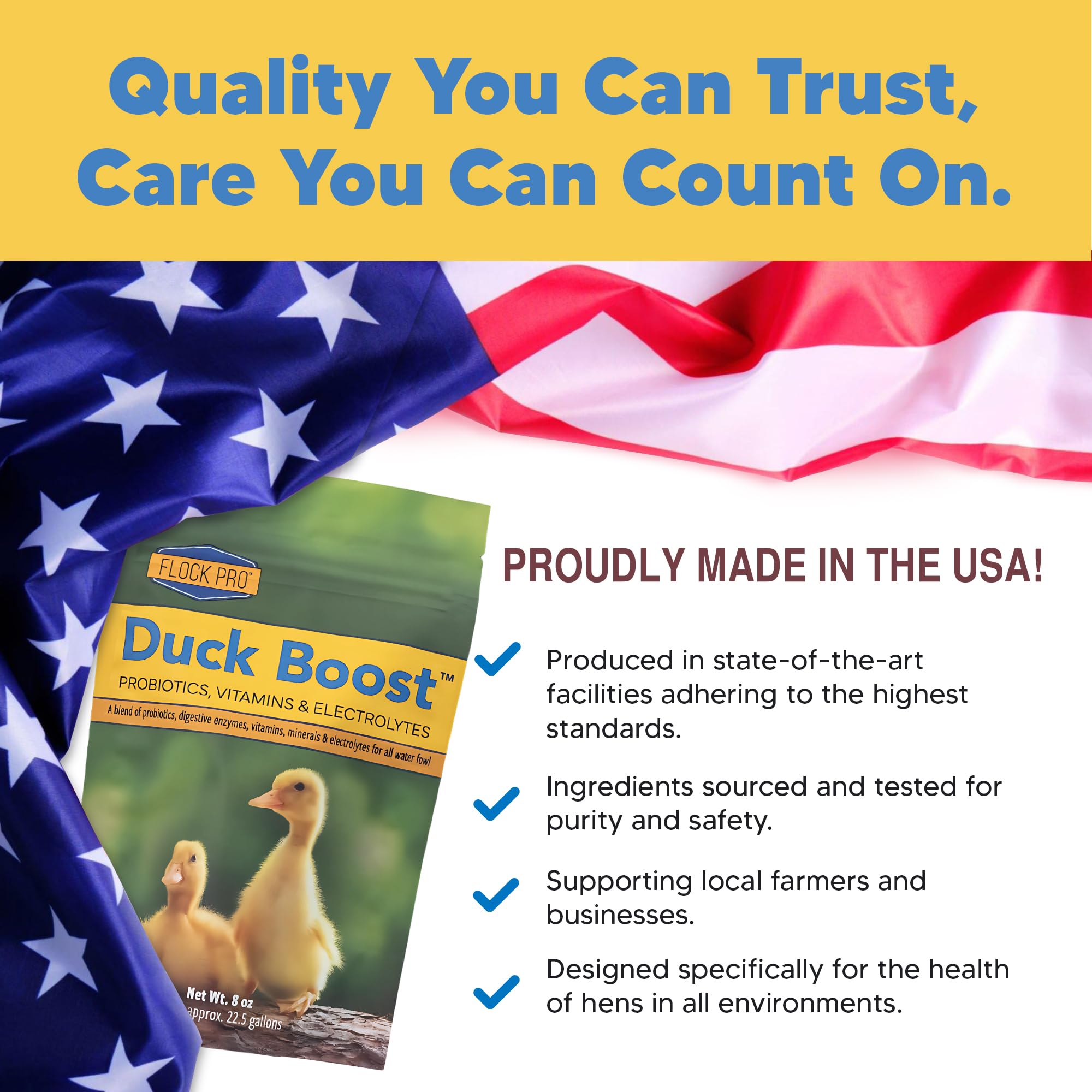 Duck Boost para uso en crías de patos con nutrición equilibrada.
