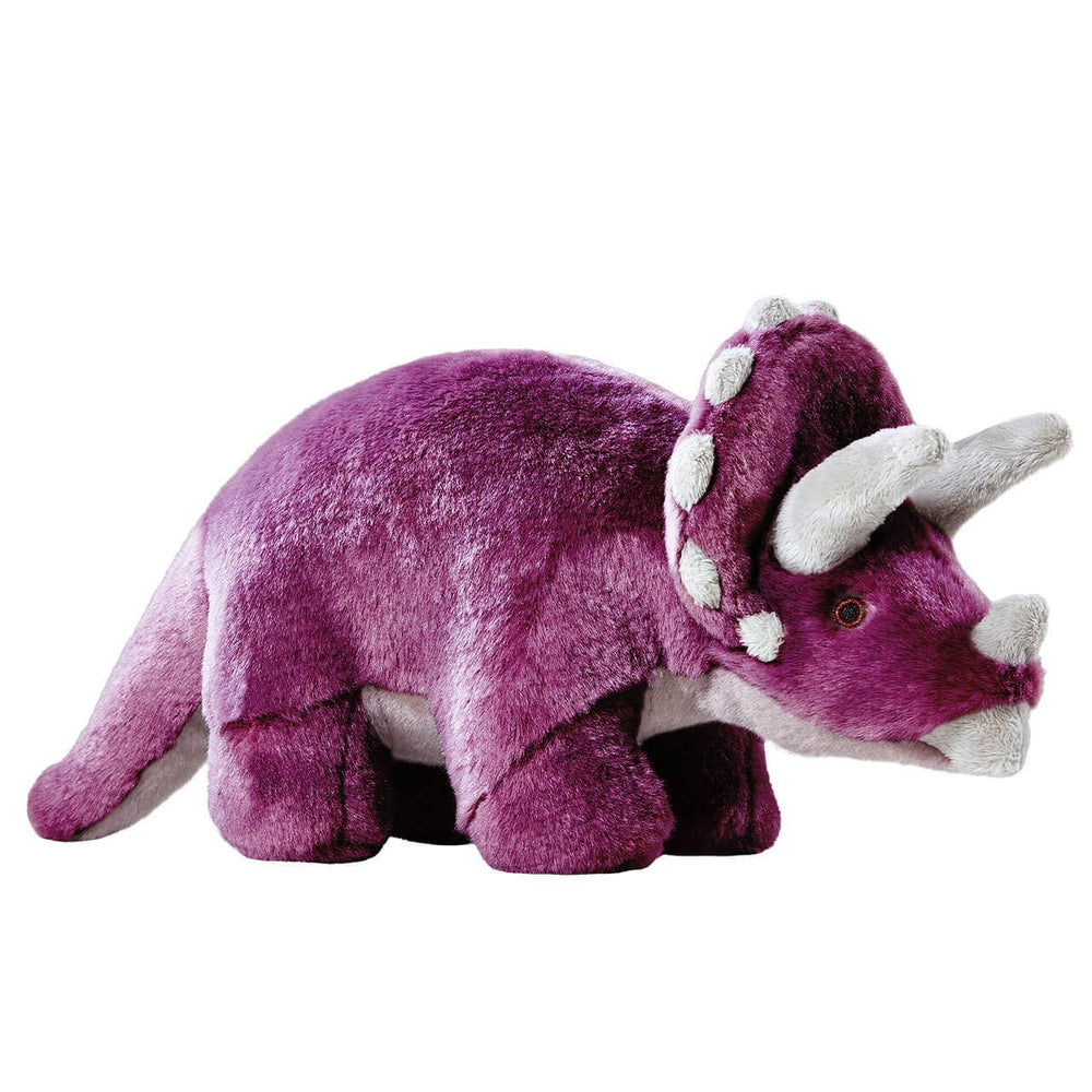 Fluff & Tuff Charlie Triceratops peluche con costuras reforzadas, mayor durabilidad para sesiones intensas