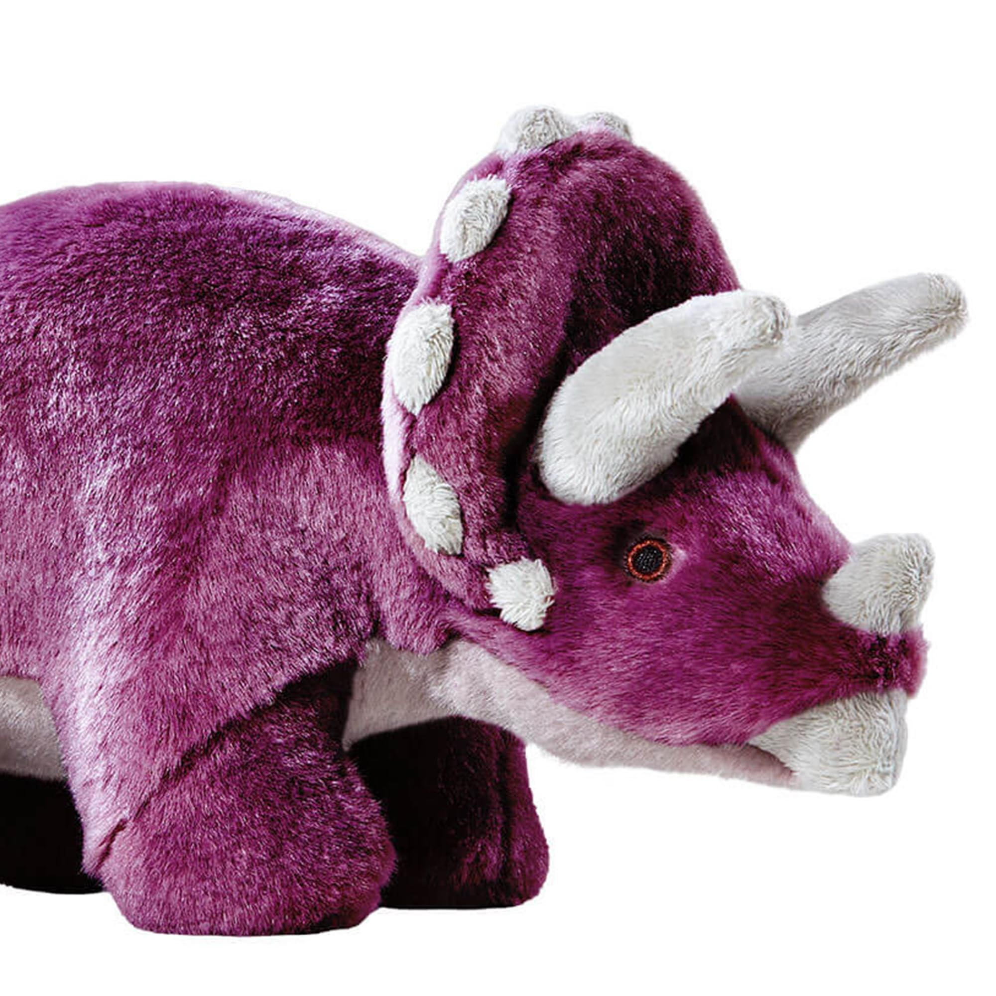 Fluff & Tuff Charlie Triceratops peluche grande para perros, perfecto para juego activo y abrazo