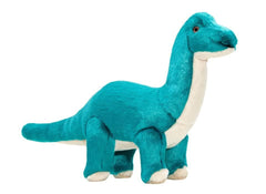 Fluff & Tuff Ross Brachiosaurus teal, vista lateral, perfecto para juegos de tirar.
