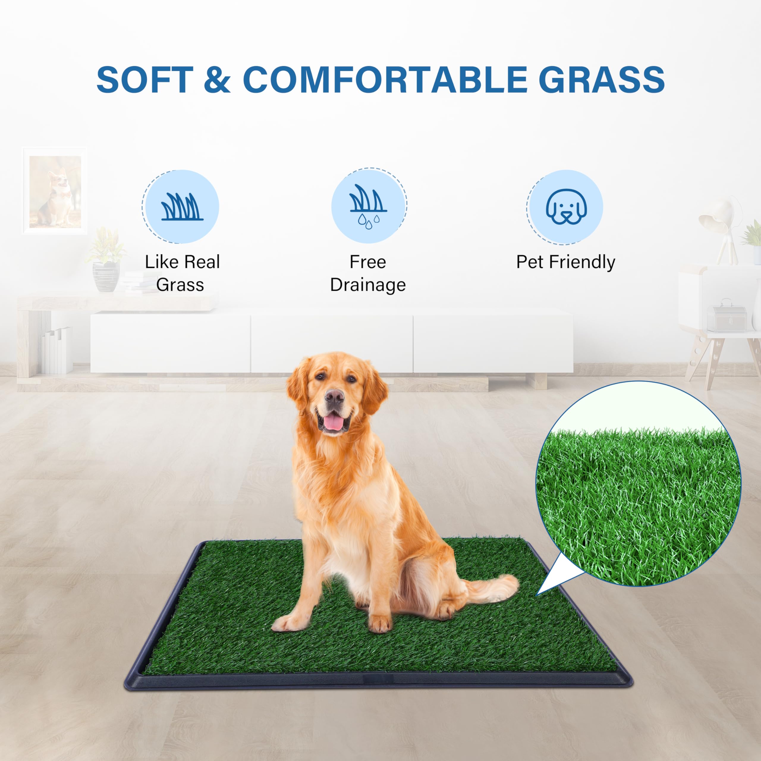 FluffyDream cesped artificial denso: ideal para habituar al perro a hacer sus necesidades