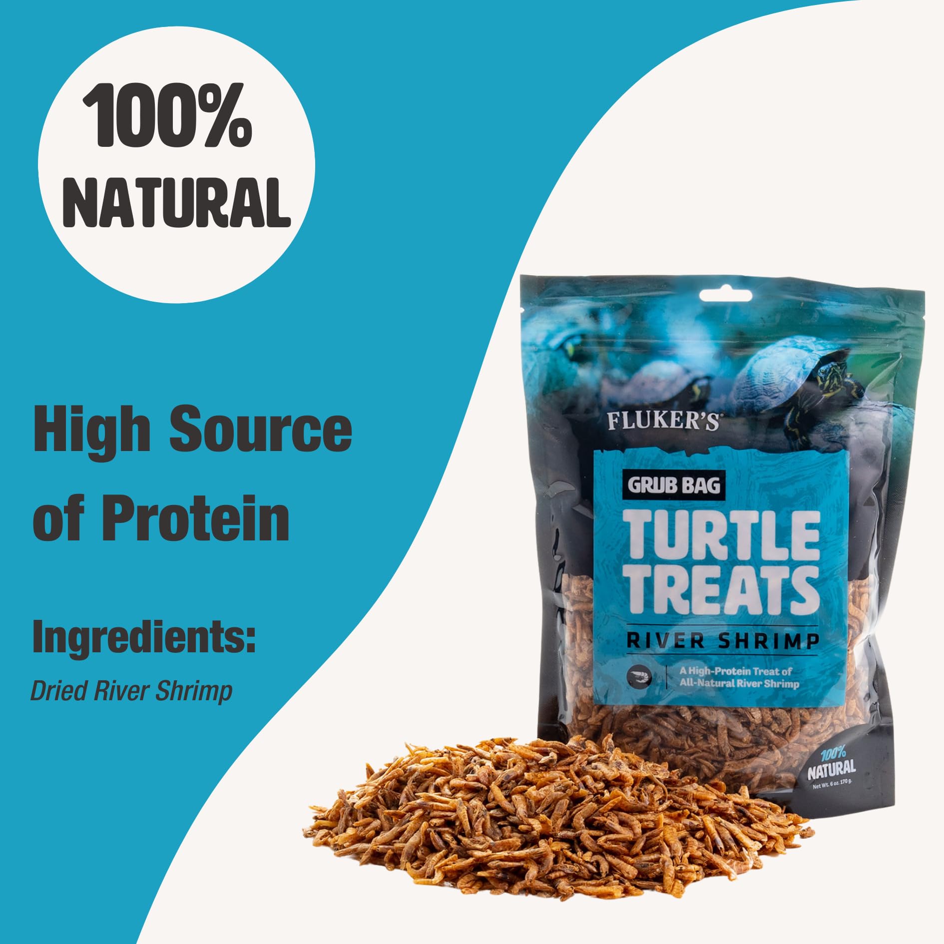 Fluker's Grub Bag, etiqueta nutricional con nutrientes esenciales.