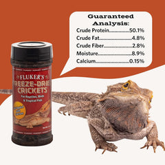 Grillos liofilizados Fluker's para geckos, nutrición equilibrada