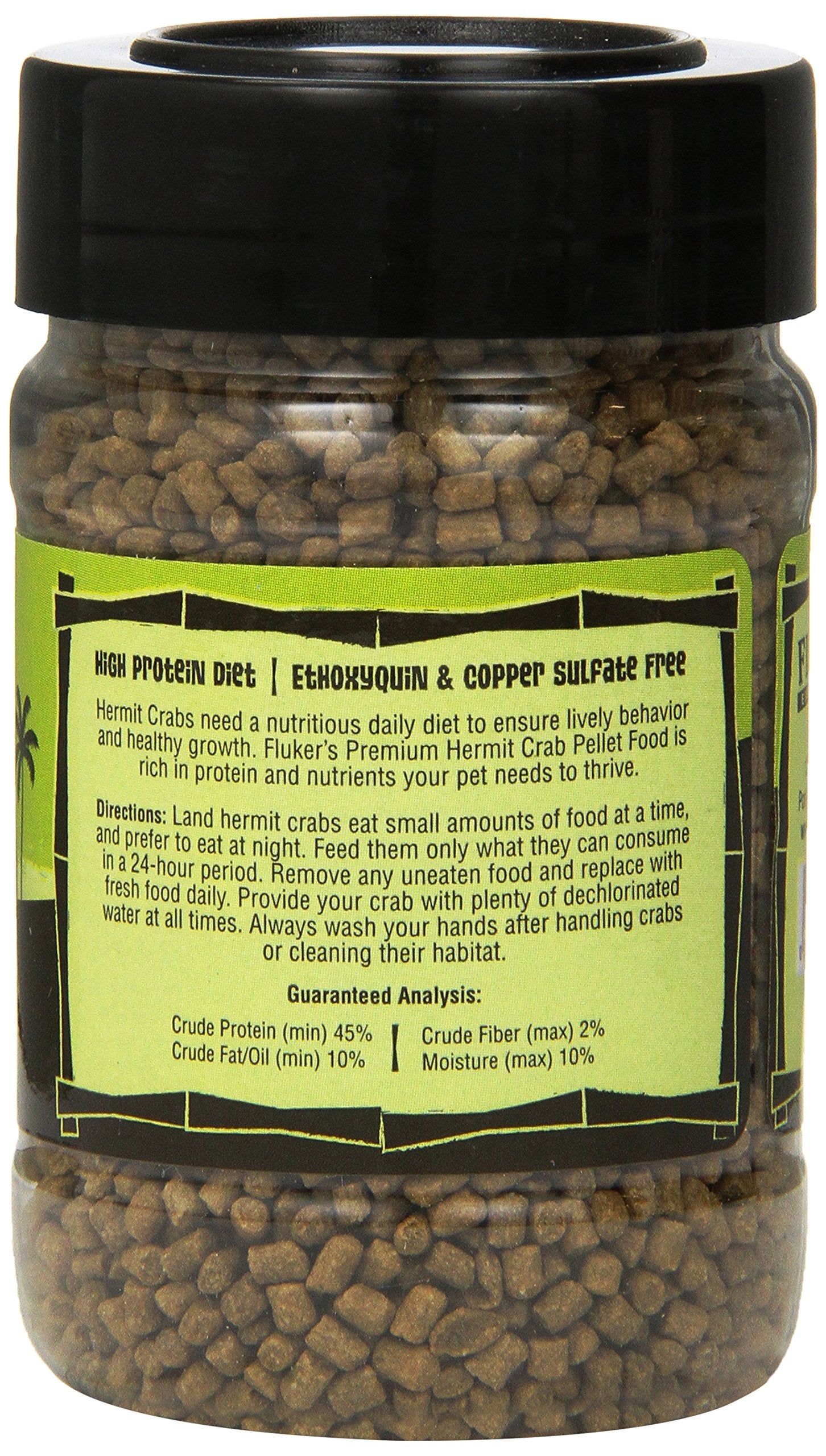 Fluker's pellets para cangrejos ermitaños nocturnos, ideal para alimentación nocturna.