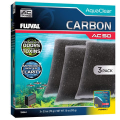 Inserto Fluval AC50: pack de 3 piezas para filtración continua y reemplazo fácil.