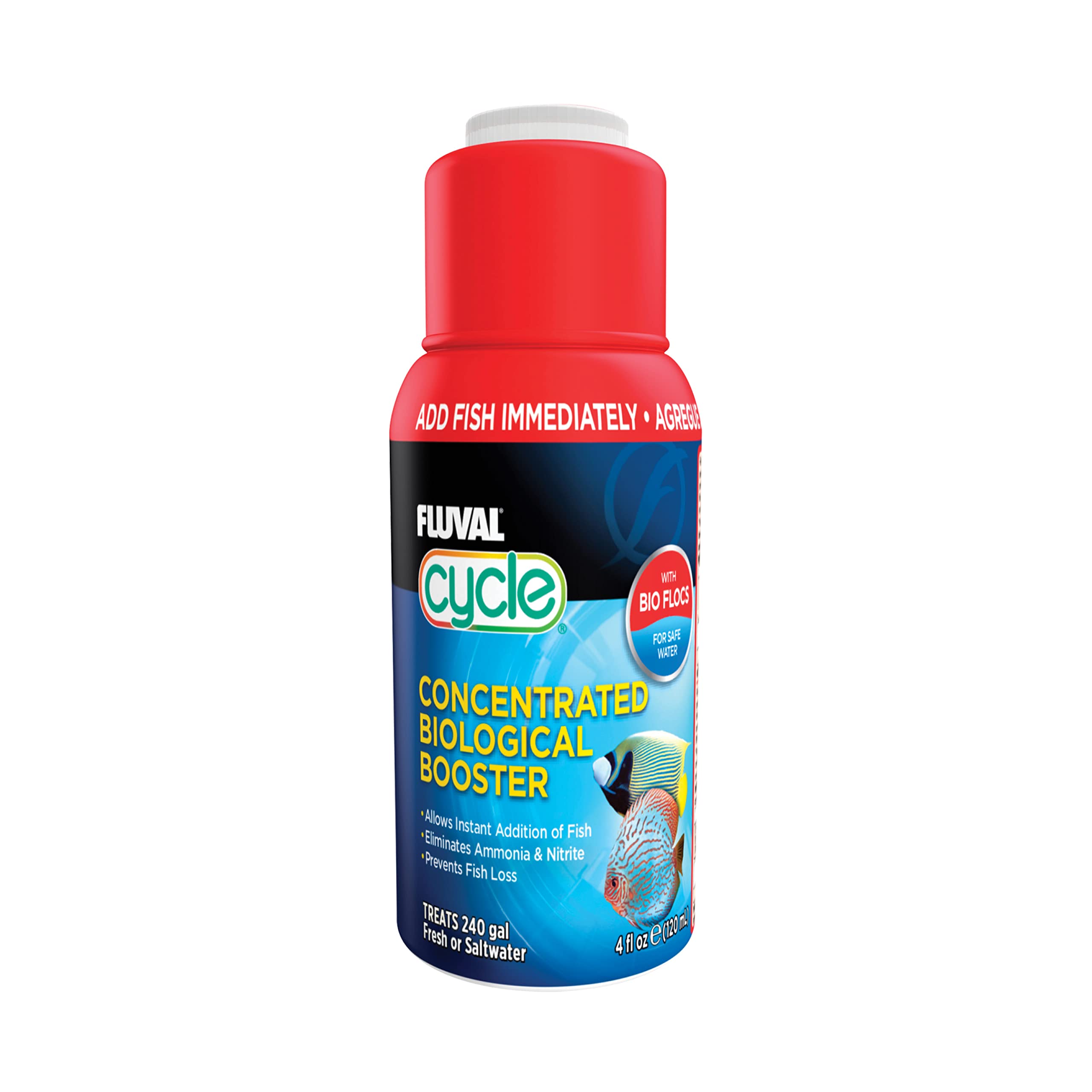Fluval Biological Enhancer, bote 4 oz visible, mejora la biología del acuario para peces más sanos