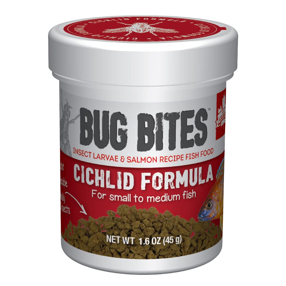 Envase práctico de Fluval Bug Bites, almacenamiento sencillo para peces.